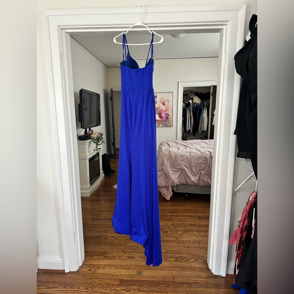Portia and Scarlett Cobalt Blue Dress with Silver Details - Picture 3 of 5